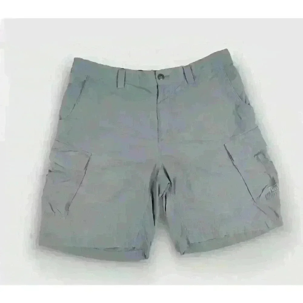 REI Shorts Mens XL Nylon Cargo Gray Outdoor Hiking Fishing Pockets *READ
